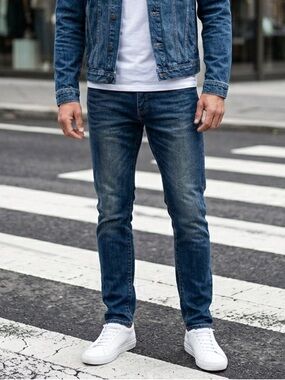 Six Week Residency Skinny Denim Jeans in Midnight Desert Indigo Blue